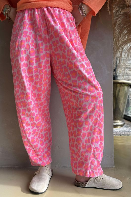 Lagen Zanzibar Seamed Tapered Barrel Pant Rose & Hot Pink